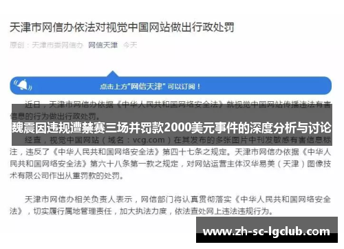 魏震因违规遭禁赛三场并罚款2000美元事件的深度分析与讨论